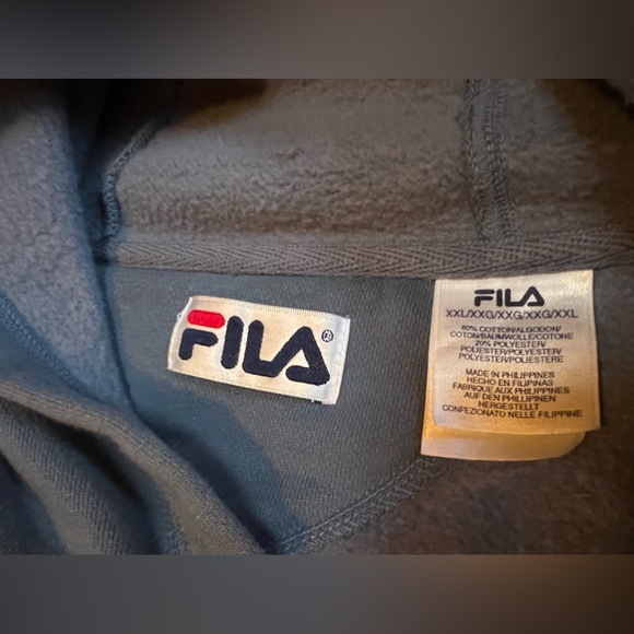 Men’s Fila hoodie sweatshirt.  Pullover, size XXL.  Slate blue - Picture 4 of 7